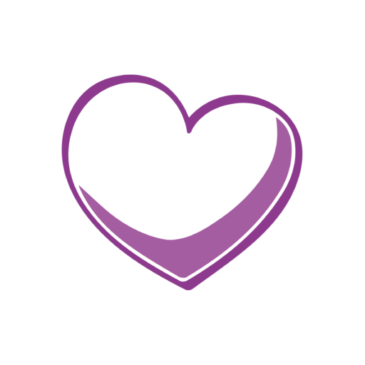 Purple and white love heart
